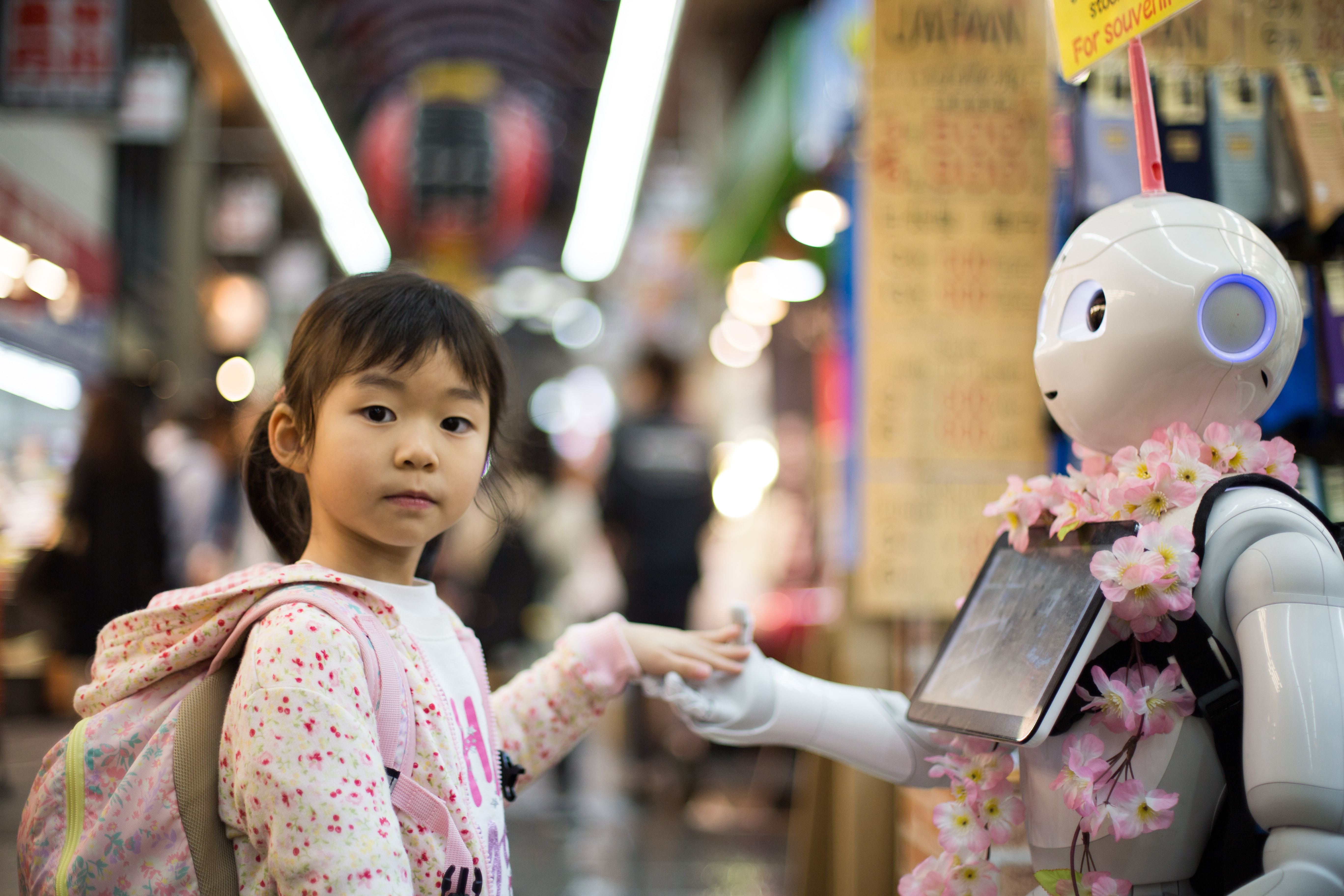 A child and a robot