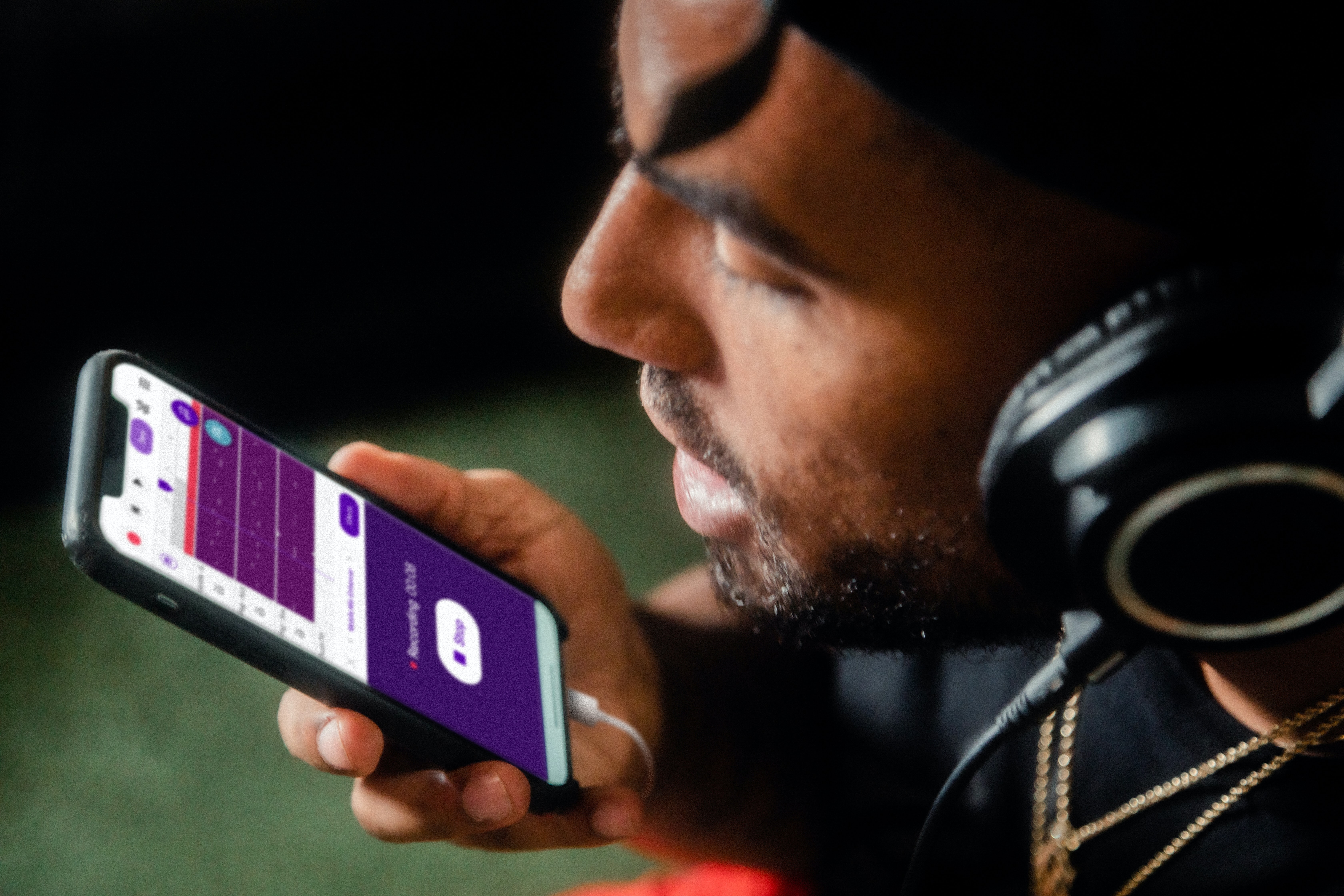 A man speaking into a mobile phone