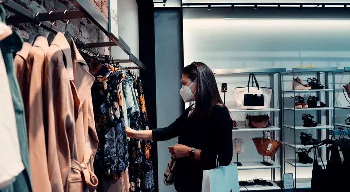 A woman shopping in a store